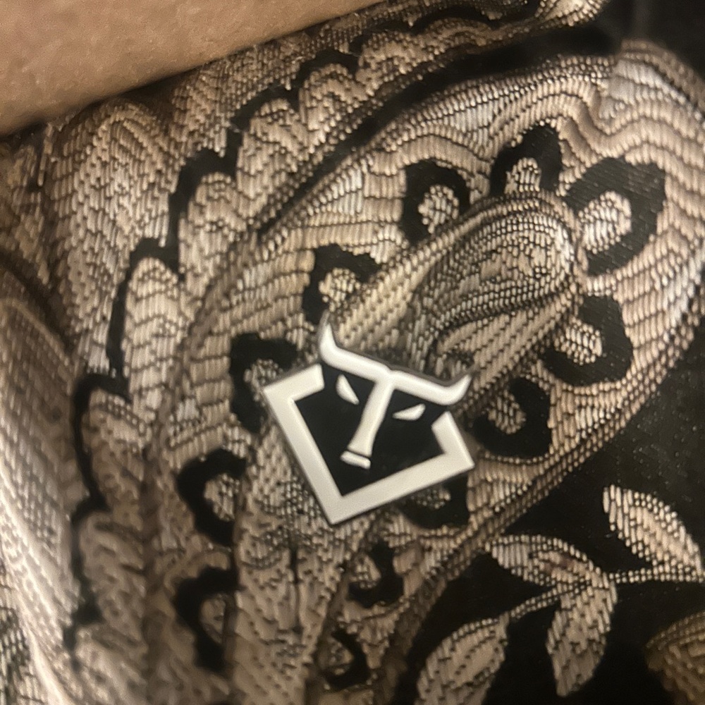 Black and Gold trike Lapel Pin Accessory